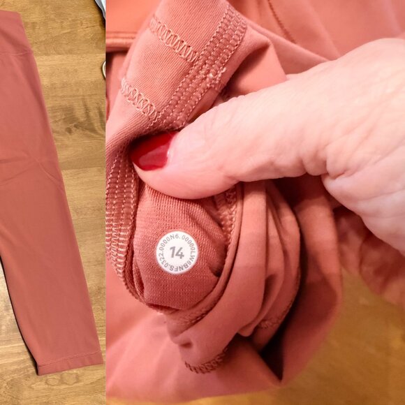 lululemon Wunder Train High-Rise Crop 23" Leggings Brier Rose Size 14 - Picture 3 of 3